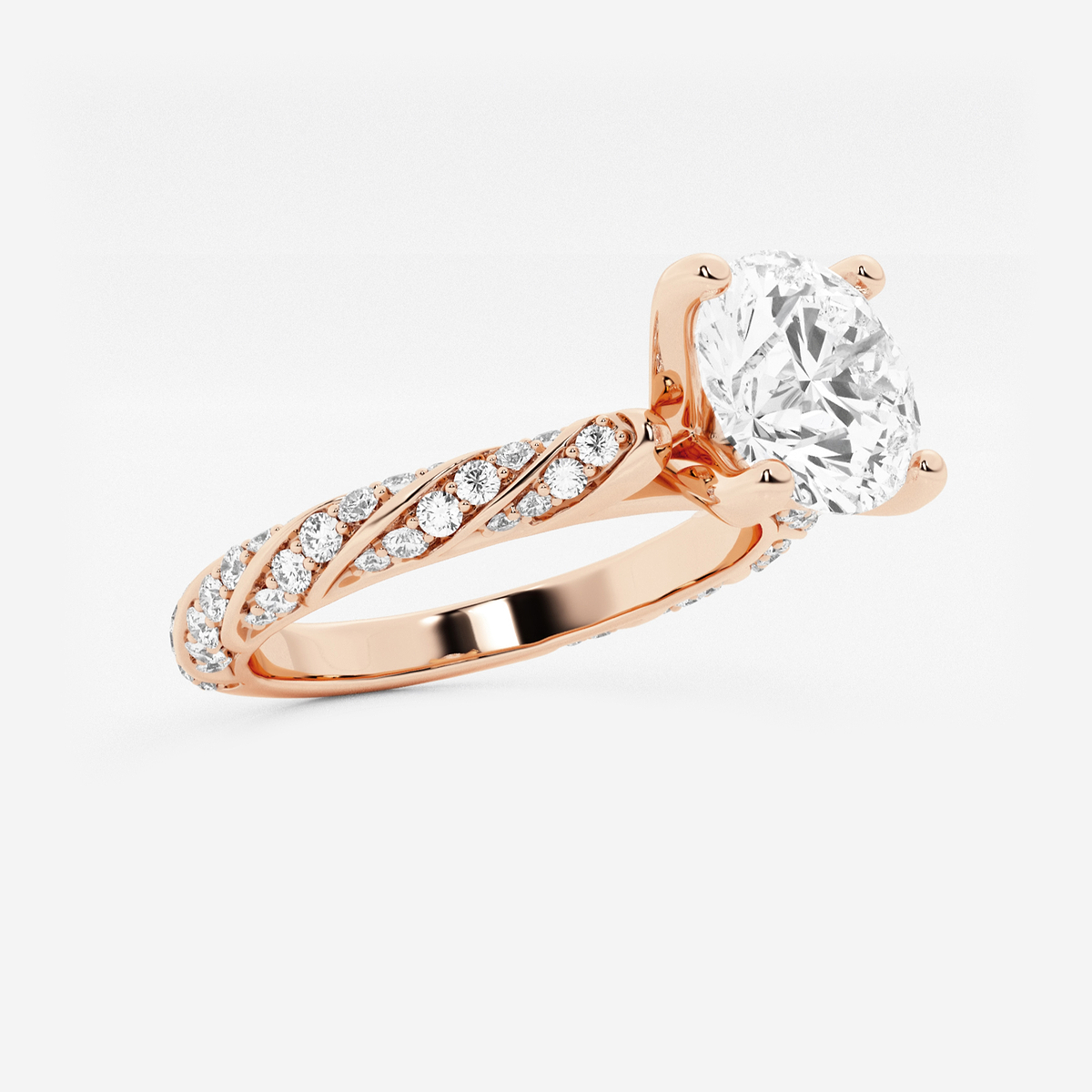 Additional Image 1 for  2 ctw Round Lab Grown Diamond Ribbon Engagement Ring